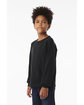 Bella + Canvas Youth 6 oz Heavyweight Long Sleeve T-Shirt vintage black ModelSide