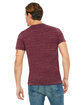 Bella + Canvas Unisex Textured Jersey V-Neck T-Shirt maroon marble ModelBack