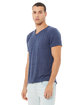 Bella + Canvas Unisex Textured Jersey V-Neck T-Shirt navy marble ModelQrt