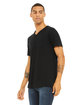 Bella + Canvas Unisex Textured Jersey V-Neck T-Shirt solid black slub ModelQrt