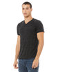 Bella + Canvas Unisex Textured Jersey V-Neck T-Shirt black marble ModelQrt