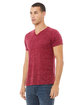 Bella + Canvas Unisex Textured Jersey V-Neck T-Shirt maroon marble ModelQrt