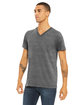 Bella + Canvas Unisex Textured Jersey V-Neck T-Shirt asphalt slub ModelQrt