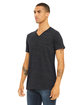Bella + Canvas Unisex Textured Jersey V-Neck T-Shirt chrcl black slub ModelQrt