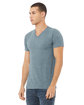 Bella + Canvas Unisex Textured Jersey V-Neck T-Shirt denim slub ModelQrt