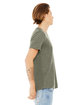Bella + Canvas Unisex Textured Jersey V-Neck T-Shirt olive slub ModelSide