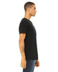 Bella + Canvas Unisex Textured Jersey V-Neck T-Shirt solid black slub ModelSide
