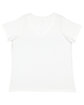 LAT Ladies' Curvy V-Neck Fine Jersey T-Shirt blended white ModelBack
