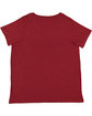 LAT Ladies' Curvy V-Neck Fine Jersey T-Shirt cardinal blkout ModelBack