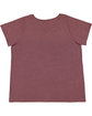 LAT Ladies' Curvy V-Neck Fine Jersey T-Shirt sangria blackout ModelBack