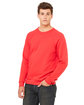 Bella + Canvas Unisex Sponge Fleece Crewneck Sweatshirt red ModelSide