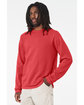 Bella + Canvas Unisex Sponge Fleece Crewneck Sweatshirt heather red ModelSide