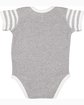 Rabbit Skins Infant Baby Rib Bodysuit ht/ wh/ ht wh st ModelBack