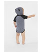 Rabbit Skins Infant Character Hooded Bodysuit with Ears gran hth/ vn smk ModelBack