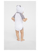 Rabbit Skins Infant Character Hooded Bodysuit with Ears blend wht/ hthr ModelBack