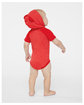 Rabbit Skins Infant Character Hooded Bodysuit with Ears vintage red/ red ModelBack
