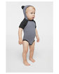 Rabbit Skins Infant Character Hooded Bodysuit with Ears gran hth/ vn smk ModelSide