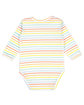 Rabbit Skins Infant Long Sleeve Jersey Bodysuit rainbow stripe ModelBack