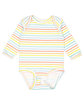 Rabbit Skins Infant Long Sleeve Jersey Bodysuit rainbow stripe ModelQrt