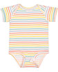 Rabbit Skins Infant Fine Jersey Bodysuit rainbow stripe ModelQrt
