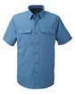 Dri Duck Men's Crossroad Dobby Short-Sleeve Woven Shirt slate blue OFFront