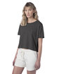 Alternative Ladies' CVC Go-To Headliner Crop T-Shirt drk heather grey ModelQrt