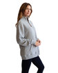 chicka-d Ladies' Quilted Q-Zip Pullover heather grey ModelSide