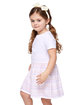 Rabbit Skins Toddler Fine Jersey Dress wht/ lilac strp ModelSide