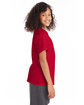 Hanes Youth T-Shirt deep red ModelSide