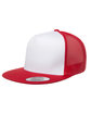 YP Classics Adult Trucker with White Front Panel Cap red/ wht/ red OFFront