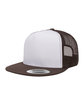 YP Classics Adult Trucker with White Front Panel Cap brown/ wht/ brwn ModelQrt