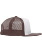 YP Classics Adult Trucker with White Front Panel Cap brown/ wht/ brwn ModelSide