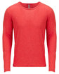 Next Level Apparel Men's Triblend Long-Sleeve Crew vintage red OFFront