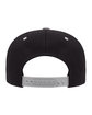 YP Classics Adult Flat Visor ClassicSnapback Cap black/ silver ModelBack