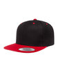 YP Classics Adult Flat Visor ClassicSnapback Cap black/ red ModelQrt