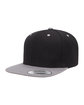 YP Classics Adult Flat Visor ClassicSnapback Cap black/ silver ModelQrt