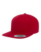 YP Classics Adult Flat Visor ClassicSnapback Cap red ModelQrt