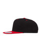 YP Classics Adult Flat Visor ClassicSnapback Cap black/ red ModelSide