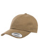 YP Classics Adult Peached Cotton Twill Dad Cap light loden OFFront