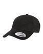 YP Classics Adult Peached Cotton Twill Dad Cap black ModelQrt