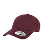 YP Classics Adult Peached Cotton Twill Dad Cap maroon ModelQrt