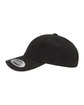 YP Classics Adult Peached Cotton Twill Dad Cap black ModelSide