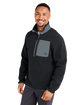 Puma Golf Men's Fleece Quarter-Zip pma blk/ slt sky ModelQrt