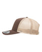 YP Classics Adult Retro Trucker Cap brown/ khaki ModelSide