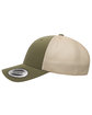 YP Classics Low Profile 2-Tone Trucker Cap moss/ khaki ModelSide