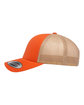 YP Classics Adult Retro Trucker Cap rust orange/khaki ModelSide