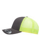 YP Classics Adult Retro Trucker Cap chrcl/ neon orng ModelSide