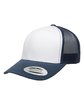 YP Classics Adult Adjustable White-Front Panel Trucker Cap nvy/ wh/ nvy ModelQrt