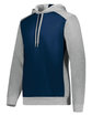 Augusta Sportswear Unisex Three-Season Fleece Hooded Pullover navy/ grey hthr ModelQrt