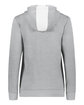 Augusta Sportswear Ladies' Three-Season Fleece Hooded Pullover white/ grey hthr ModelBack